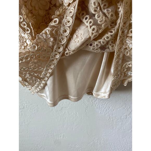 Sue Wong Beaded Babydoll 3D Floral‎ Dress Convertible Adjustable Prom Wedding 4 - Picture 9 of 13